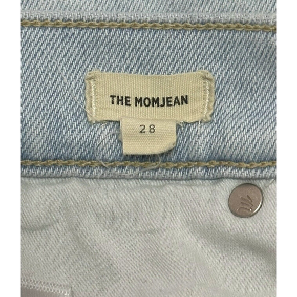 MADEWELL Momjean Slim Straight High Rise Baggy Relaxed Frayed Raw Hem Ripped 28 - Picture 8 of 11